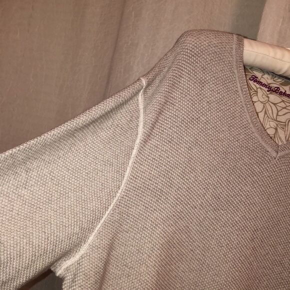 Tommy Bahama XL Beige V-Neck 💯Cotton Pullover Sweater - Picture 8 of 11